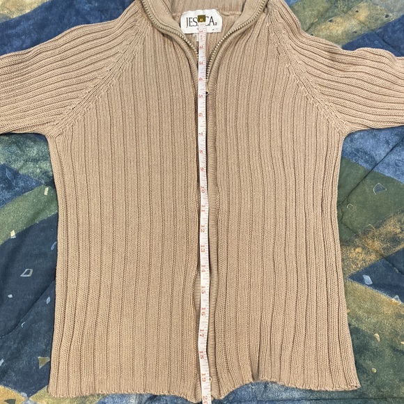 Jessica Sport Zip-Up Hoodie Womens Small Tan Worn Excellent Condition - Picture 6 of 7